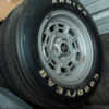 5: These are the original wheels and tires with stickers still on