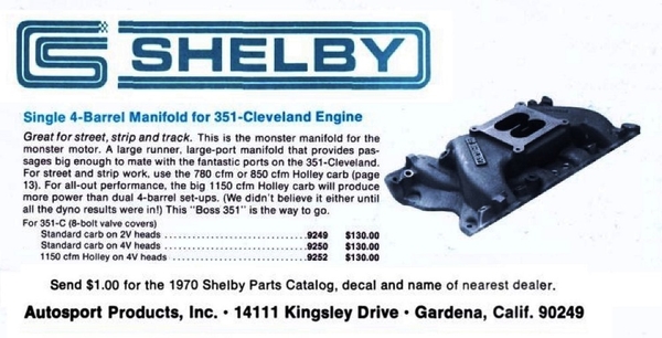 Shelby manifold ad